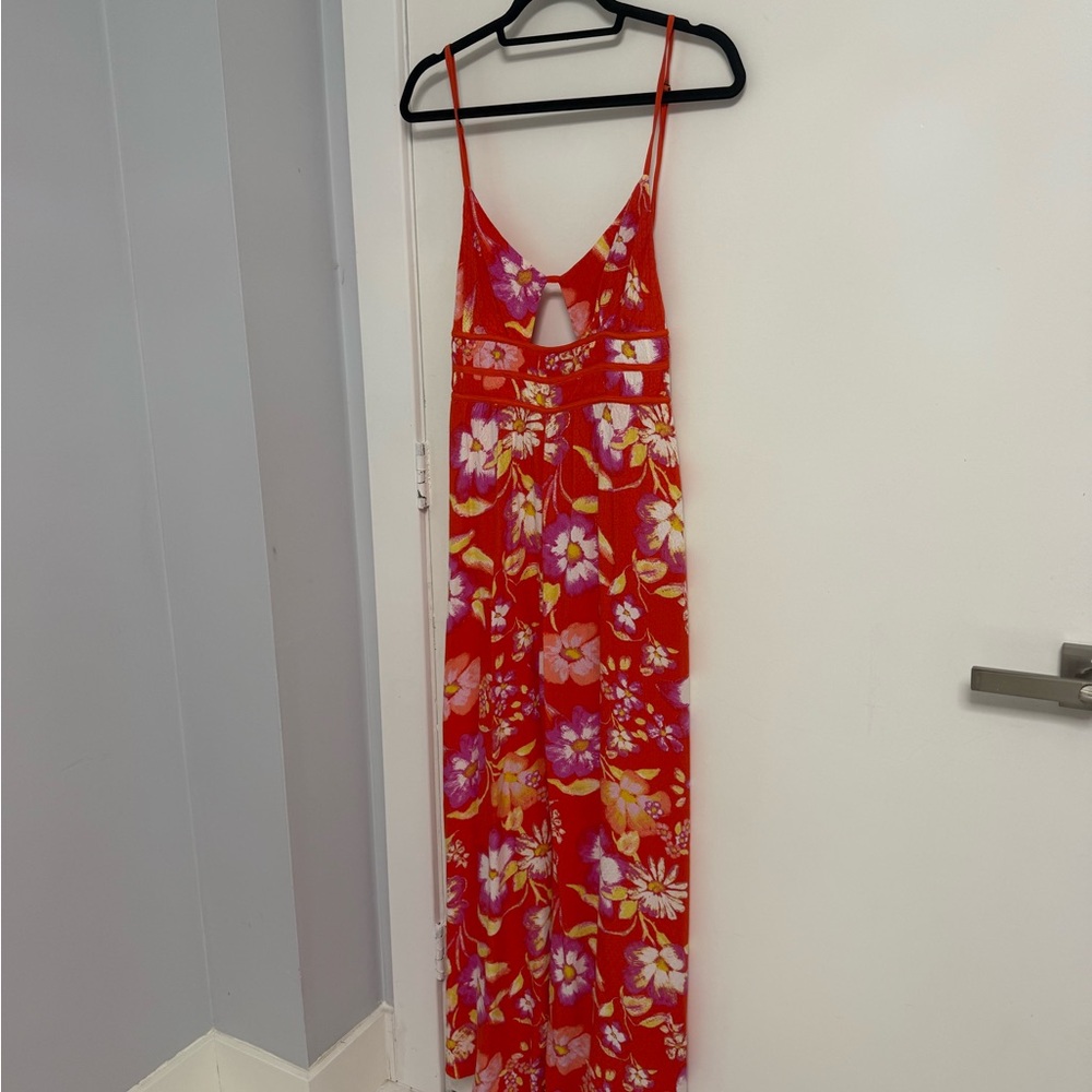 Free People Floral Red Maxi Dress